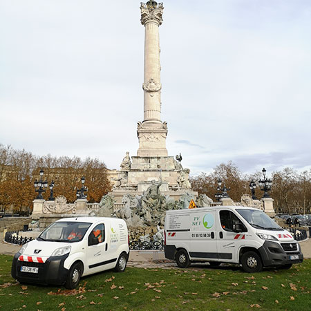 Photo vehicules intervention Bordeaux TV NET